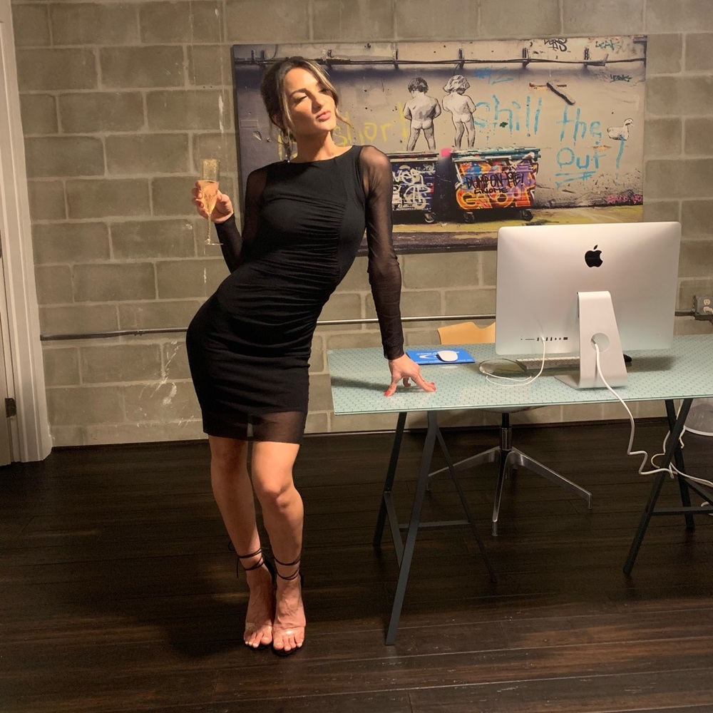 Ruched waist tulle dress